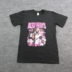 Rod Wave Shirt Mens Small Black Short Sleeve Crew Neck Cotton Graphic Tee NWOT